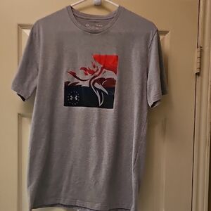 Under Armour Gray T-Shirt with Red and Black Graphic